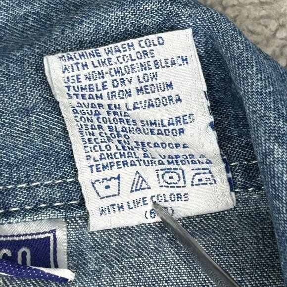 Erika & Co Jacket Womens Large Denim Button Front Utility Chore Pockets Vintage - Picture 5 of 11